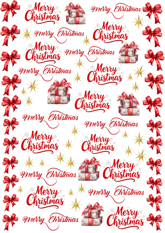 Red Christmas 2.0 Candles and Gypsum Tattoo Stickers