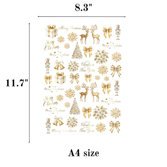 Gold Christmas Candles and Gypsum Tattoo Stickers