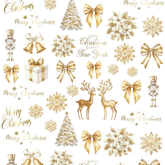 Gold Christmas Candles and Gypsum Tattoo Stickers