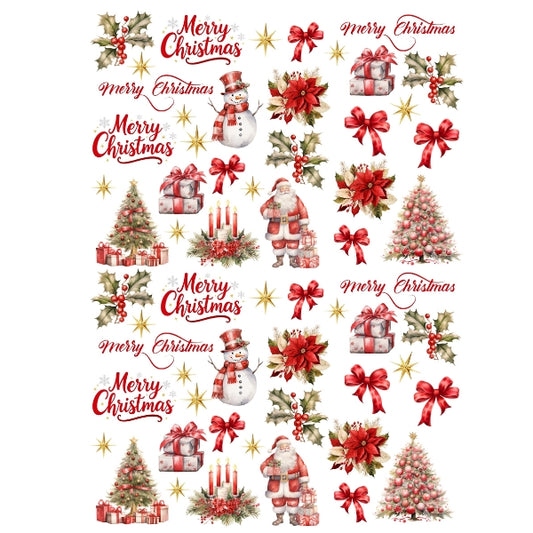 Red Christmas Candle Tattoo Stickers
