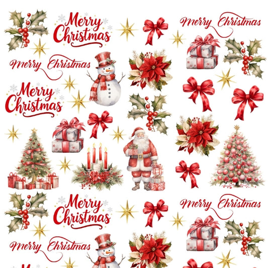 Red Christmas Candle Tattoo Stickers