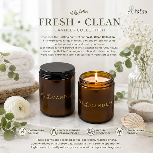 8 oz Fresh & Clean Scents Soy Wax Candle