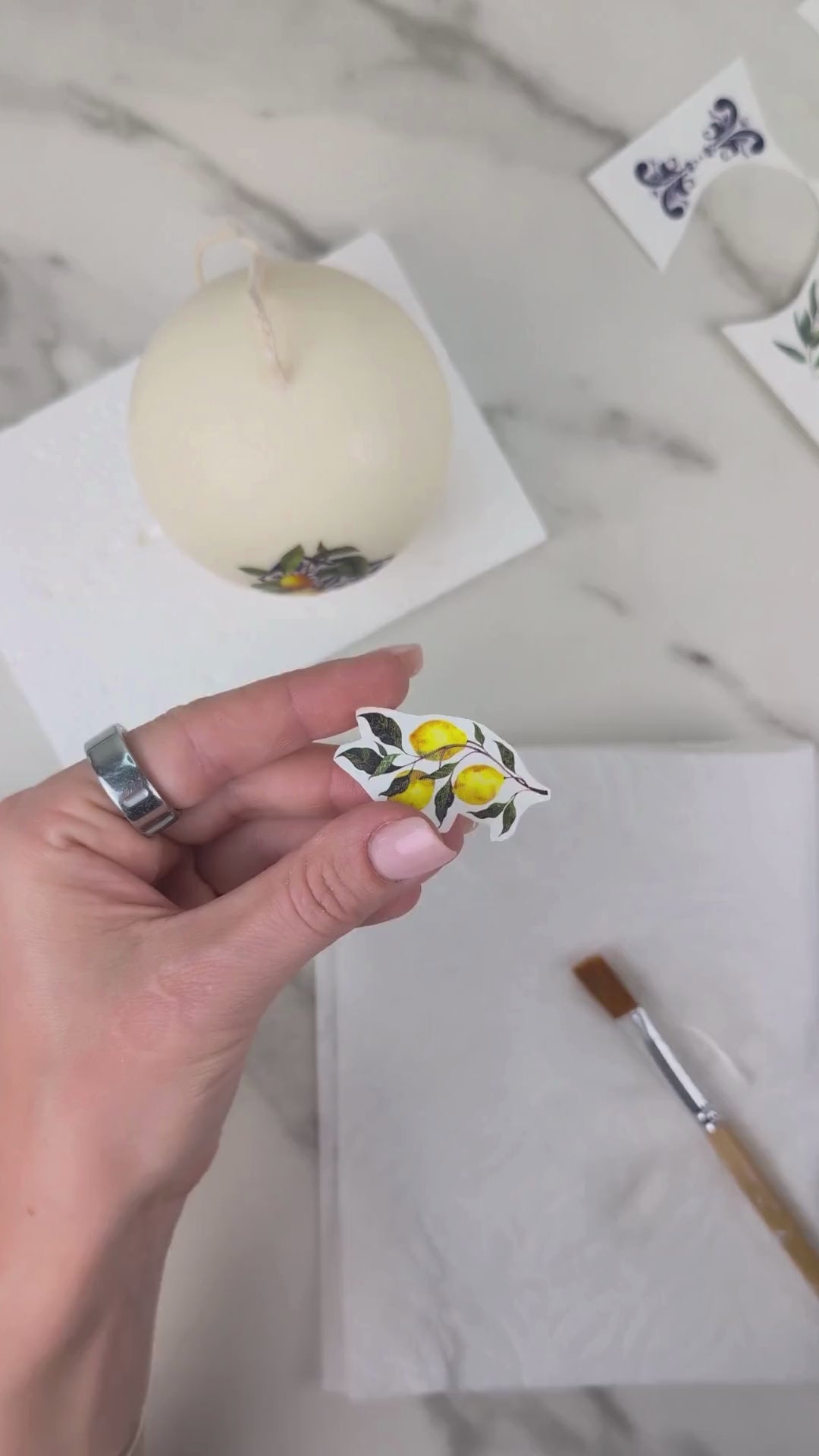 Lemon Candle Tattoo Sticker